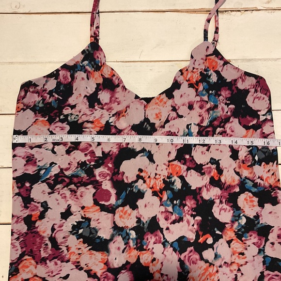 Floral Tank Top, Lined w/ Adjustable Straps, S - Picture 2 of 9